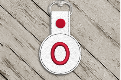 Letter O ITH Round Key Fob | Applique Embroidery