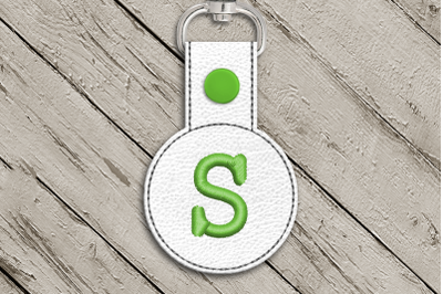 Letter S ITH Round Key Fob | Applique Embroidery