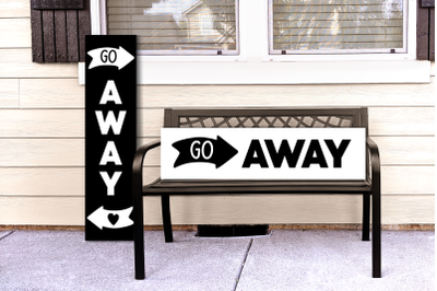 Modern Go Away Porch Sign with Arrow | SVG | PNG | DXF | EPS