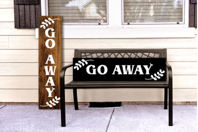 Classic Go Away Porch Sign &2B; Laurel Branches | SVG | PNG | DXF | EPS