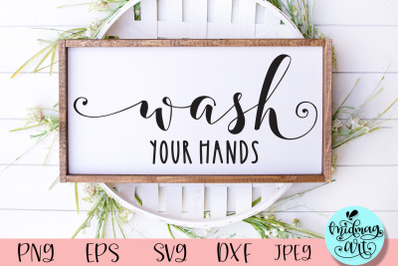 Wash your hands wood sign svg, bathroom sign svg