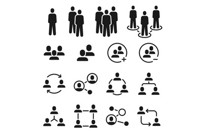 Network group icons. Social community, business team structure, people