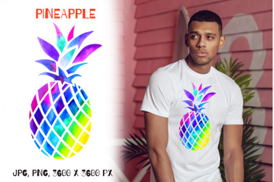 Pineapple Sublimation. Watercolor Summer.