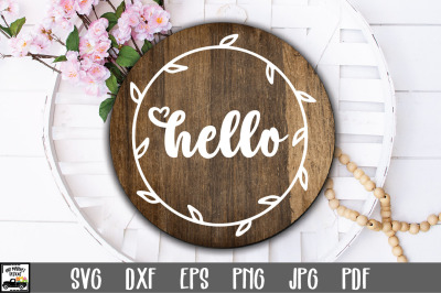 Hello SVG File | Round Sign SVG File