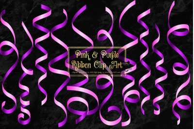 Pink and Purple Ribbon Clipart