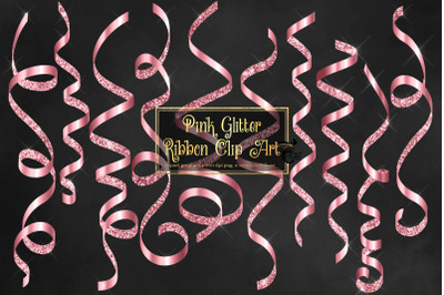 Pink Glitter Ribbon Clipart