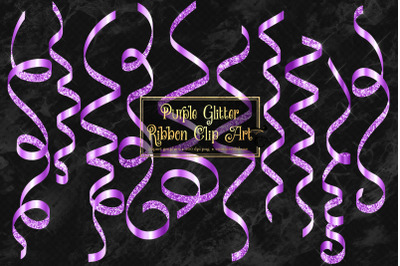 Purple Glitter Ribbon Clipart