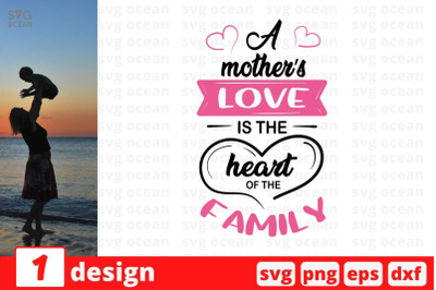 A mothers love is the heart of the family SVG Cut File