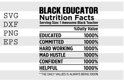 Black educator nutrition facts ... SVG