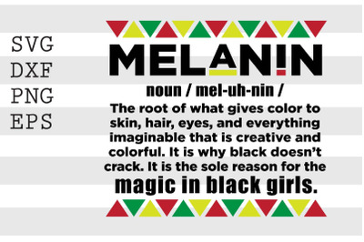 Melanin mel-uh-nin noun The Root Of What Gives Color To Skin SVG