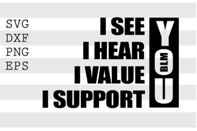 I See I Hear I Value I Support YOU SVG