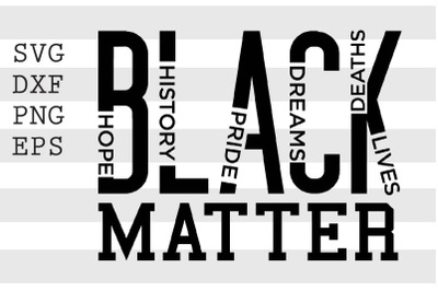 Black Lives Matter Hope History Pride Dreams Deaths SVG