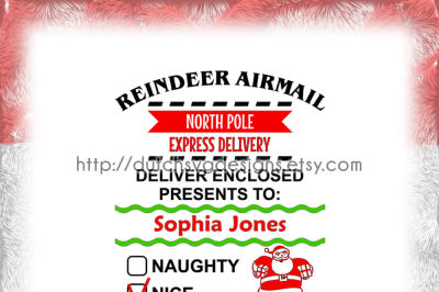 Santa Delivery cutting file, in Jpg Png Studio3 SVG EPS DXF, for Cricut & Silhouette, christmas presents sack, name file, diy, plotter