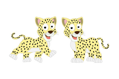 cute jaguar animal cartoon, simple vector illustration