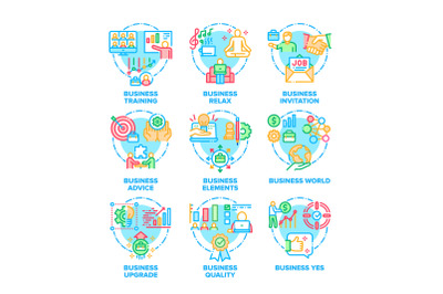 Business World Set Icons Vector Illustrations