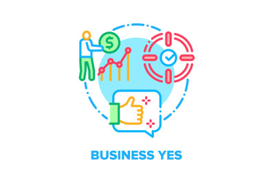 Business Yes Vector Concept Color Illustration