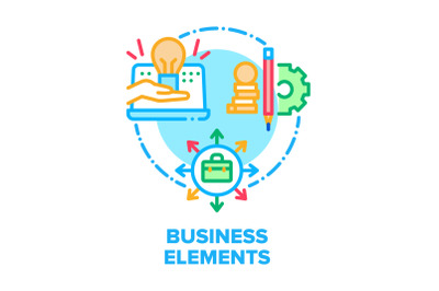 Business Elements Equipment Vector Concept Color