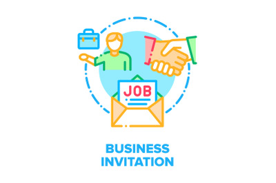 Business Invitation To Job Vector Concept Color