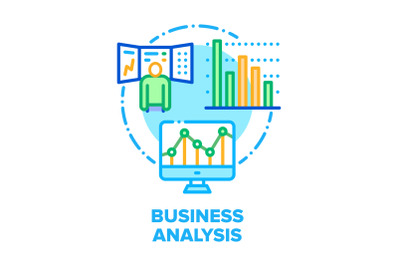 Business Analysis Market Vector Concept Color