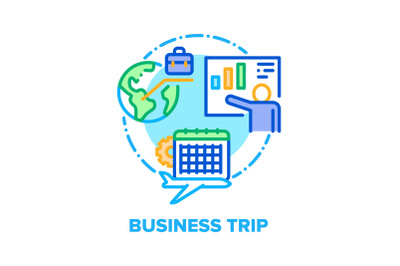 Business Trip Vector Concept Color Illustration