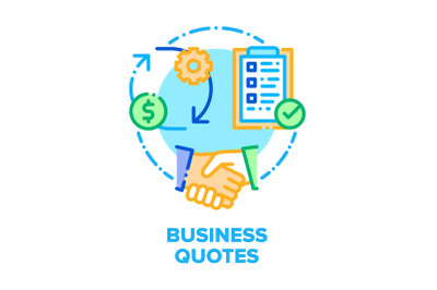 Business Quotes Vector Concept Color Illustration