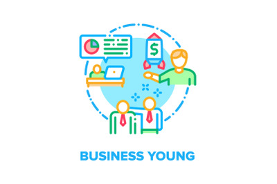 Business Young Vector Concept Color Illustration