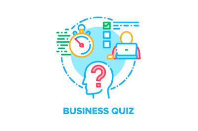 Business Quiz Vector Concept Color Illustration