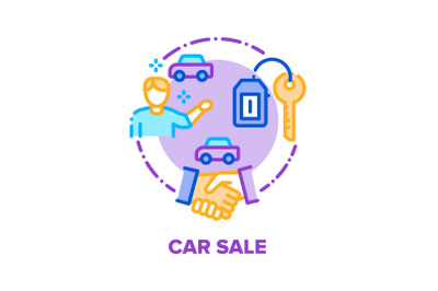 Car Sale And Buy Vector Concept Color Illustration