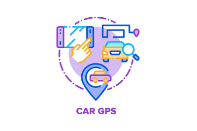 Car Gps Device Vector Concept Color Illustration