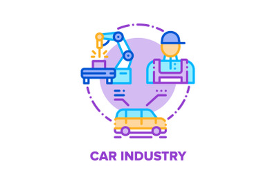 Car Industry Vector Concept Color Illustration flat