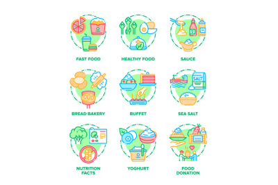 Food And Drink Set Icons Vector Illustrations