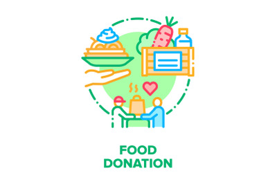 Food Donation Vector Concept Color Illustration flat