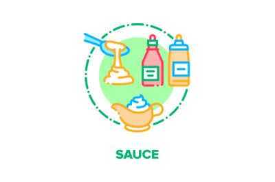 Sauce Flavoring Vector Concept Color Illustration flat