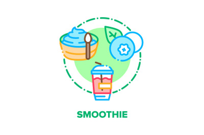 Smoothie Drink Vector Concept Color Illustration flat