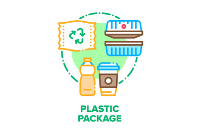 Plastic Package Vector Concept Color Illustration flat