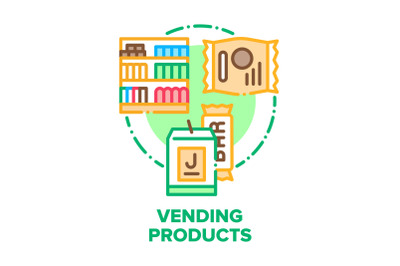 Vending Products Vector Concept Color Illustration flat