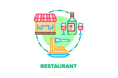 Restaurant Food Vector Concept Color Illustration flat