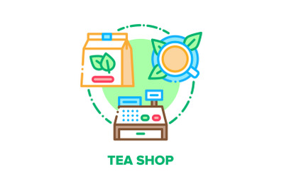 Tea Shop Product Vector Concept Color Illustration