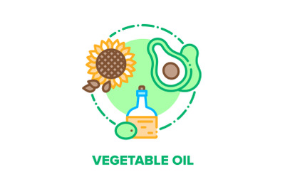 Vegetable Oil Vector Concept Color Illustration flat