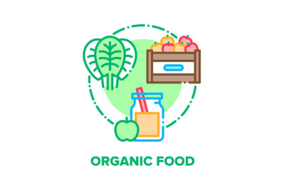 Organic Food Vector Concept Color Illustration flat