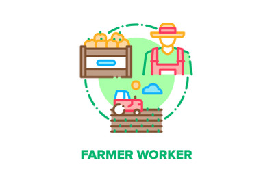 Farmer Worker Vector Concept Color Illustration flat