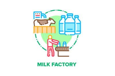 Milk Factory Vector Concept Color Illustration flat