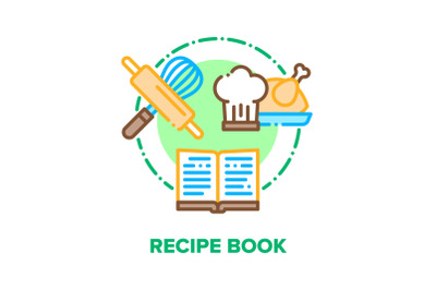 Recipe Book Vector Concept Color Illustration flat