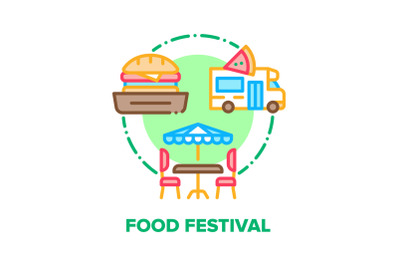 Food Festival Vector Concept Color Illustration flat