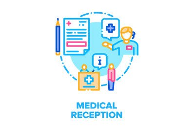 Medical Reception In Hospital Vector Concept Color