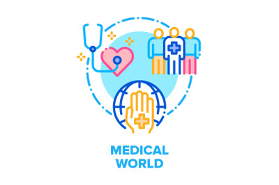 Medical World Vector Concept Color Illustration flat