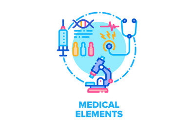 Medical Elements Vector Concept Color Illustration flat