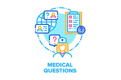 Medical Questions And Answers Vector Concept Color