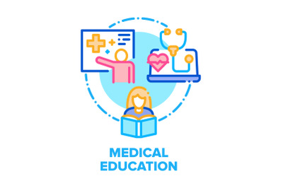 Medical Education Literature Vector Concept Color flat