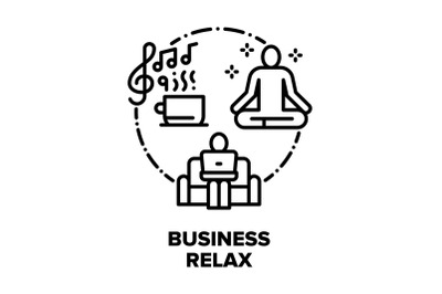 Business Relax Vector Concept Black Illustrations